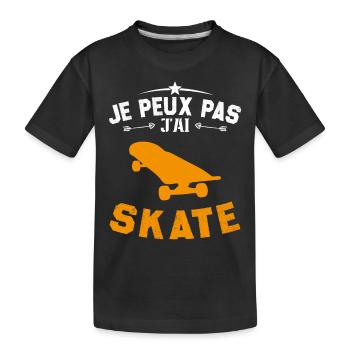 I can't skate - Kids' Premium Organic T-Shirt - black - Front