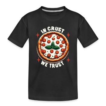 Lustiger Pizzaliebhaber Pizza-enthusiast - Kinder Premium Bio T-Shirt - Schwarz - Vorne