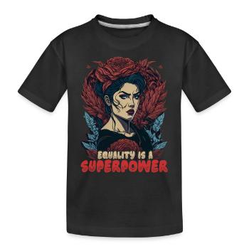 Equality is a Superpower - Kids' Premium Organic T-Shirt - black - Front