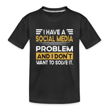 Social media is my hobby - Kids' Premium Organic T-Shirt - black - Front