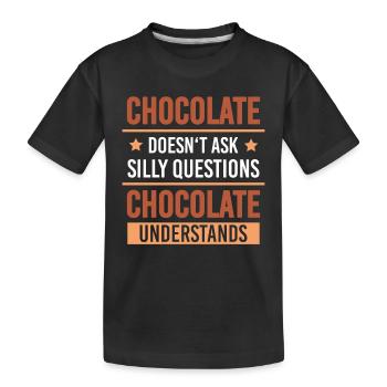 Le chocolat comprend les problèmes de grignotage du cacao - T-shirt bio Premium Enfant - noir - Devant
