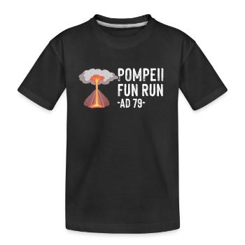 Pompéi Fun Run Volcan Italien Geeks - T-shirt bio Premium Enfant - noir - Devant