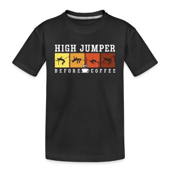Saut en hauteur avant le café Saut en hauteur amateur de café - T-shirt bio Premium Enfant - noir - Devant