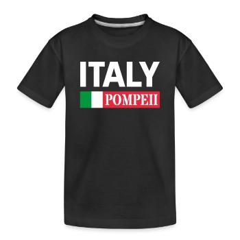 Italie Drapeau Pompéi Conservation Éruption volcanique - T-shirt bio Premium Enfant - noir - Devant