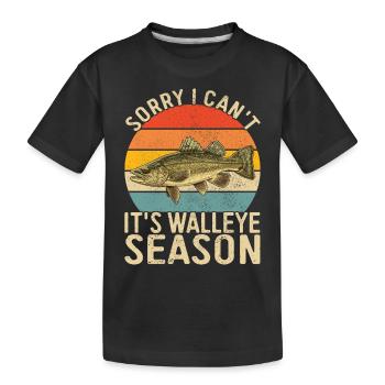 Walleye Fishing Angler - Kids' Premium Organic T-Shirt - black - Front