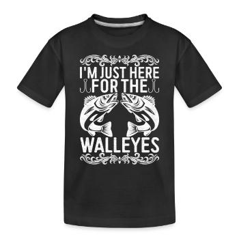 Walleye Fishing Angler - Kids' Premium Organic T-Shirt - black - Front