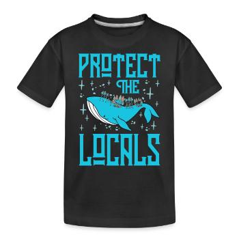 Protect the Locals - Kids' Premium Organic T-Shirt - black - Front