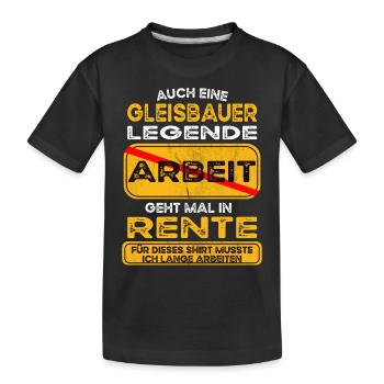 Gleisbauer lustiges Rente Pension - Kinder Premium Bio T-Shirt - Schwarz - Vorne