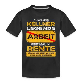 Kellner lustiges Rente Pension - Kinder Premium Bio T-Shirt - Schwarz - Vorne