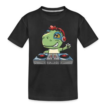DJ Dinosaure Disc Jockey Dino - T-shirt bio Premium Enfant - noir - Devant