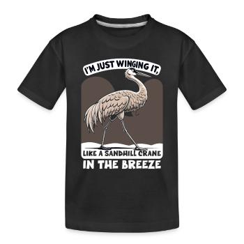 Amateurs de grues du Canada Observation des oiseaux - T-shirt bio Premium Enfant - noir - Devant