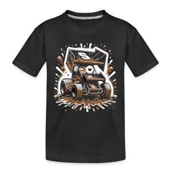 Sprint Car Mom Dirt Track Racing Race Day - Kids' Premium Organic T-Shirt - black - Front