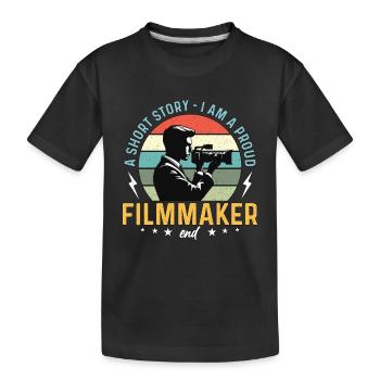 Cinéaste Une nouvelle Je suis fier d’être réalisateur - T-shirt bio Premium Enfant - noir - Devant