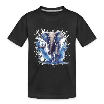 Elephant Soccer Sports Team - Kids' Premium Organic T-Shirt - black - Front