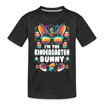Je suis le lapin de la maternelle - T-shirt bio Premium Enfant - noir - Devant