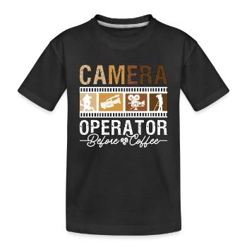 Caméraman avant Movie Maker Amateur de café - T-shirt bio Premium Enfant - noir - Devant