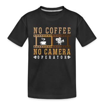 Caméraman Pas de café Pas de caméra Amateur de café - T-shirt bio Premium Enfant - noir - Devant