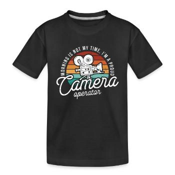 Caméraman Le matin n’est pas mon heure Cinéaste - T-shirt bio Premium Enfant - noir - Devant