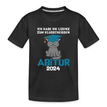 Abitur 2024 Abschluss Lizenz Zum Klugscheißen - Kinder Premium Bio T-Shirt - Schwarz - Vorne