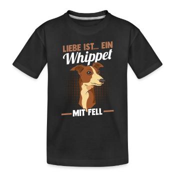 Hund Whippet - Kinder Premium Bio T-Shirt - Schwarz - Vorne