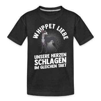 Hund Whippet - Kinder Premium Bio T-Shirt - Schwarz - Vorne