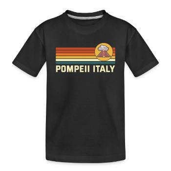 Pompéi Italie Vintage éruption volcanique géographie - T-shirt bio Premium Enfant - noir - Devant