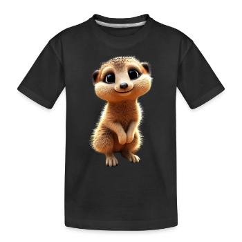 Suricates, Amoureux Des Animaux, Doux, Surikate, Mangouste - T-shirt bio Premium Enfant - noir - Devant