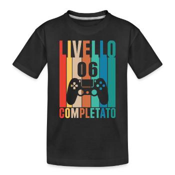 Stufe 6 6 Freigeschaltetes Geschenk - Kinder Premium Bio T-Shirt - Schwarz - Vorne