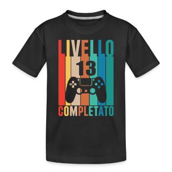 Level 13 - Kids' Premium Organic T-Shirt - black - Front