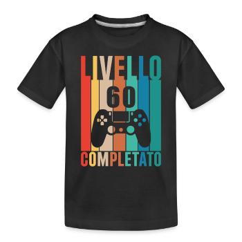 Level 60 - Kids' Premium Organic T-Shirt - black - Front
