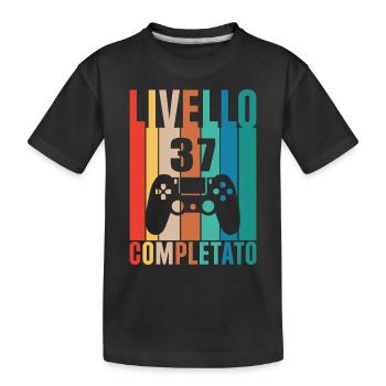 Level 37 - Kids' Premium Organic T-Shirt - black - Front