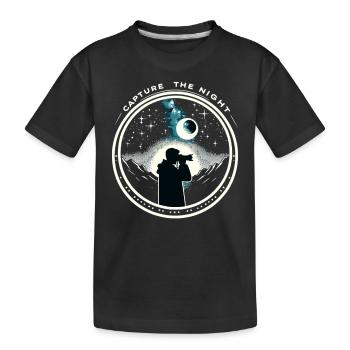 Astrophotography Astronomy Space Camera - Kids' Premium Organic T-Shirt - black - Front