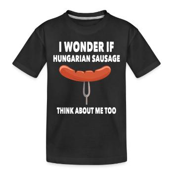 Lustiger Ungarischer Wurst Spruch - Kinder Premium Bio T-Shirt - Schwarz - Vorne