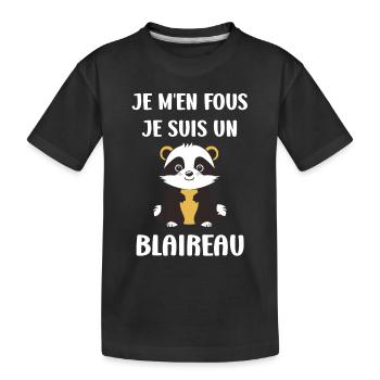 Humour blaireau - T-shirt bio Premium Enfant - noir - Devant