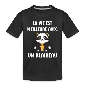 Humour blaireau - T-shirt bio Premium Enfant - noir - Devant