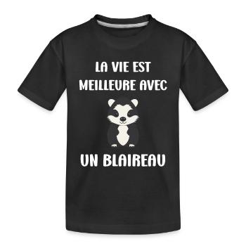 Humour blaireau - T-shirt bio Premium Enfant - noir - Devant