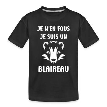 Humour blaireau - T-shirt bio Premium Enfant - noir - Devant