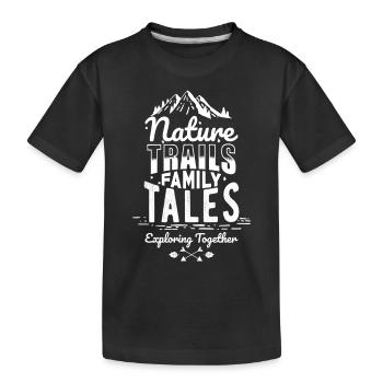 Randonnée Randonneur Voyage en famille - T-shirt bio Premium Enfant - noir - Devant