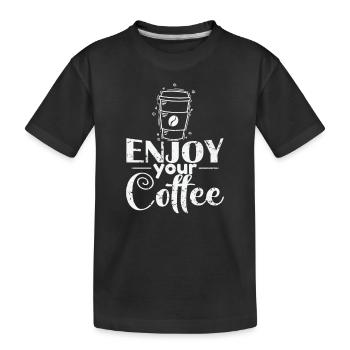Profitez de votre caféine au café - T-shirt bio Premium Enfant - noir - Devant