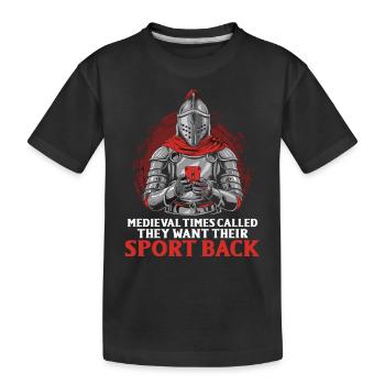 Chevalier Chevalier Armure Renaissance Médiévale - T-shirt bio Premium Enfant - noir - Devant