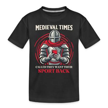 Chevalier Chevalier Armure Renaissance Médiévale - T-shirt bio Premium Enfant - noir - Devant