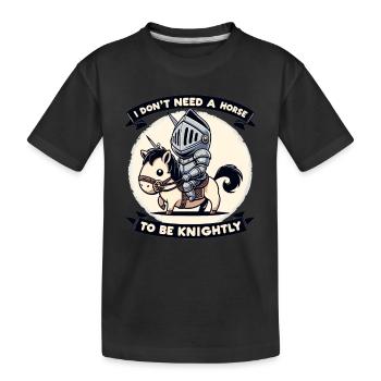 Chevalier Chevalier Armure Renaissance Médiévale - T-shirt bio Premium Enfant - noir - Devant