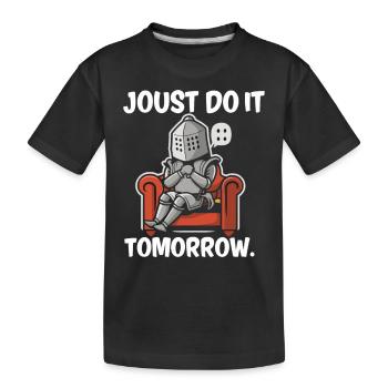 Chevalier Chevalier Armure Renaissance Médiévale - T-shirt bio Premium Enfant - noir - Devant