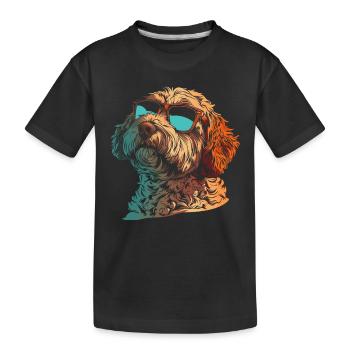 Labradoodle Doodle Hunde Mama Pelziger Freund - Kinder Premium Bio T-Shirt - Schwarz - Vorne