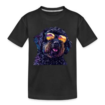 Labradoodle Doodle Hunde Mama Pelziger Freund - Kinder Premium Bio T-Shirt - Schwarz - Vorne