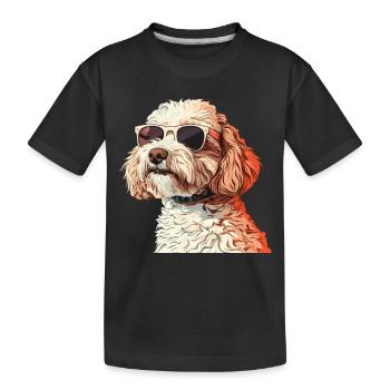 Labradoodle Doodle Hunde Mama Pelziger Freund - Kinder Premium Bio T-Shirt - Schwarz - Vorne
