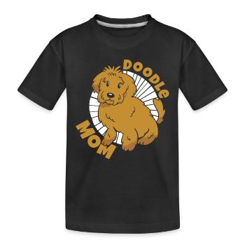 Doodle Mom Labradoodle Hunde Hundemama Pelziger - Kinder Premium Bio T-Shirt - Schwarz - Vorne