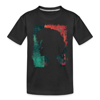 Woman Afro African American African Head Retro - Kids' Premium Organic T-Shirt - black - Front