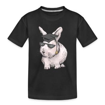 Érudit Lapin Enseignant Professions Études Abi Graduation - T-shirt bio Premium Enfant - noir - Devant