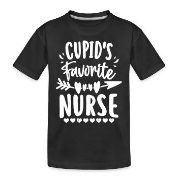 L’infirmière préférée de Cupidon T-shirts d’allaitement de la Saint-Valentin - T-shirt bio Premium Enfant - noir - Devant